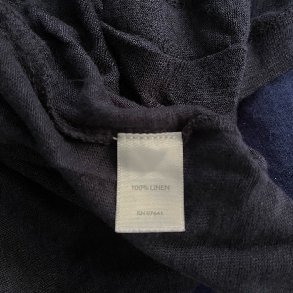 J. Jill Linen Top - Deep Navy open front - Picture 3 of 3
